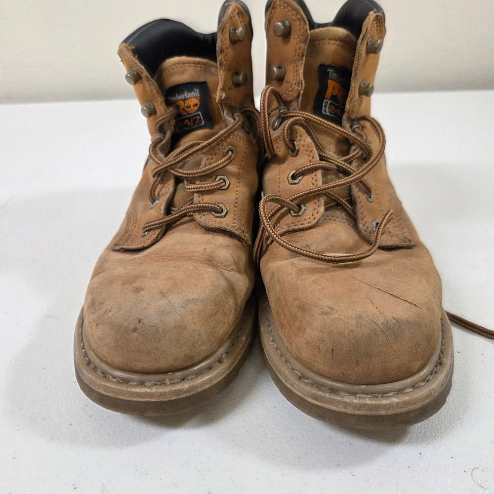 Timberland PRO 33034 8W Wheat Leather 6 Inch Soft Toe Work Boots 24/7 Comfort